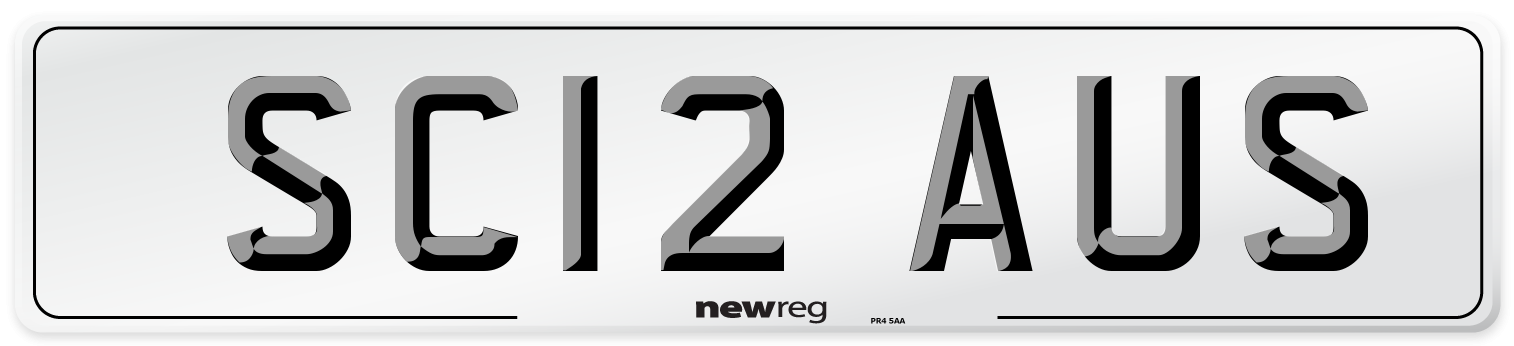 SC12 AUS Number Plate from New Reg